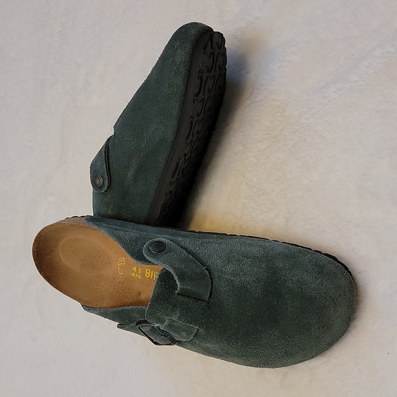 Boston Soft Footbed Suede Leather Mountain View Green BIRKENSTOCK |  colegiosantodomingo.edu.do